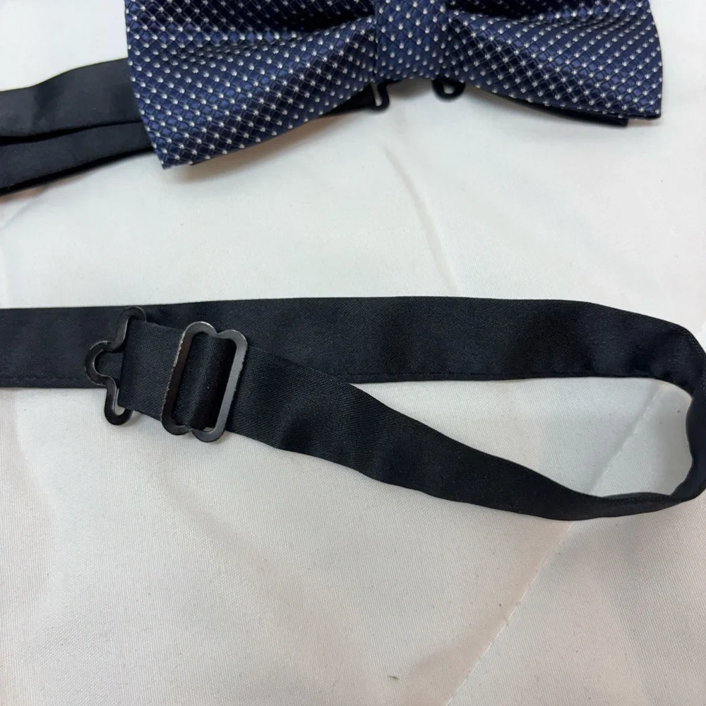 Set of 5 Formal pretie Bow Tie Set - Red, Black, Blue, polkadots adjustable